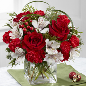 Christmas bouquet with red roses West Allis